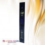 89-  شستی احضار داخل کابین لمسی دومتری عرض 25 سانتی متر همراه با نمراتور ریزشی، فوتوفریم و تلفن لمسی