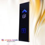 32- شستی طبقه لمسی با نمراتور ریزشی و فریم استیل طلایی