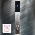 26- شستی احضار داخل کابین طرح میتسوبیشی نمراتور سگمنت استیل نقره ای خشدار کلید آریانا