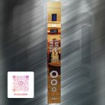 27- شستی احضار داخل کابین نمراتور سگمنت تلفن دکمه ای کلید 204 بیضی استیل طلایی میرور