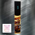 41- شستی احضار داخل کابین یک متری رویه پلکسی نمراتور سگمنت استیل طلایی میرور کلید 204