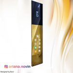 107-شستی احضارداخل کابین یک متری استیل طلایی کلیدمربعb101