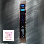 34- شستی احضارداخل کابین شیشه سکوریت فریم استیل نقره ای میرور نمراتور لاتیس افقی آبی نمایشگر 8 اینچ تلفن لمسی کلید لمسی