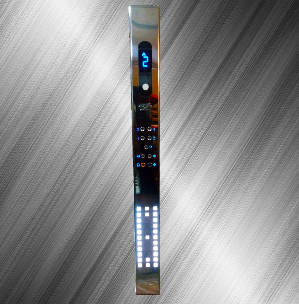 5-شستی احضار داخل کابین طرح معمولی نمراتور سگمنت کلید 204 لیزری استیل نقره ای میرور